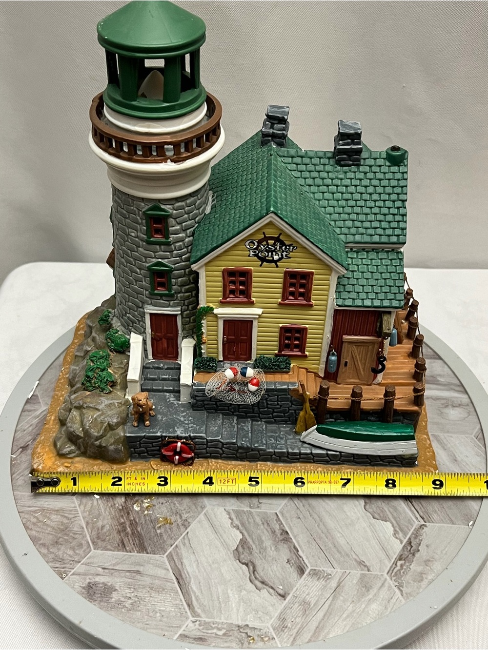 Lemax Plymouth Corners Oyster Point Lighthouse Lighted Village Building 2011 - Picture 5 of 9